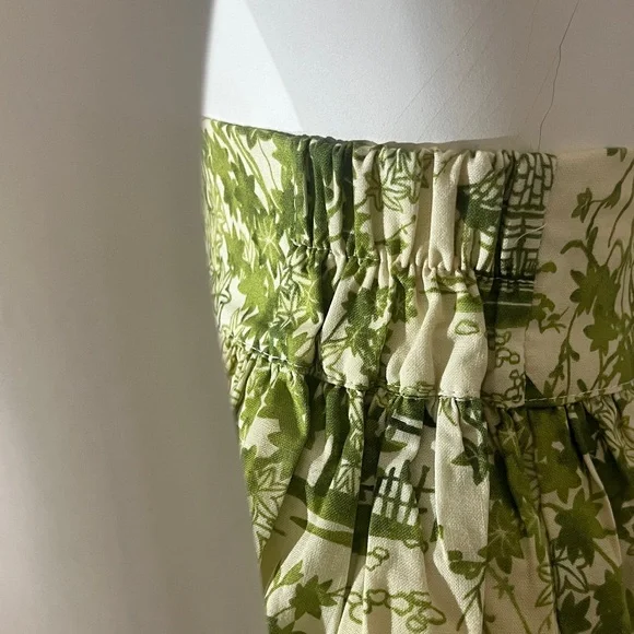 Green & Cream Print A-Line Skirt - Picture 8 of 8